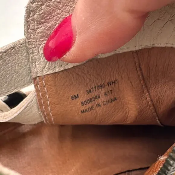 Frye Cream Ankle Boots with Silver Buckles - Picture 2 of 11